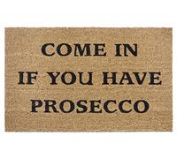 HANSE Home Paillasson en Coco pour l'intérieur - Naturel - avec Inscription Prosecco - Résistant aux intempéries et antidérapant - pour Couloir, terrasse, entrée - 45 x 75 cm