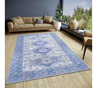 HANSE Home Pare Tapis Oriental tissé Plat Design Vintage, Dessous antidérapant, tissé de qualité supérieure, pour Salon, Chambre à Coucher, Salle à Manger, Couloir - Gris Bleu, 75 x 150 cm