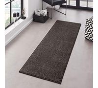 HANSE Home Pure Tapis de Salon Dense à Poils Courts et Robuste - Couleur Unie - Moderne - pour Salle à Manger, Salon, Chambre d'enfant, Couloir, Chambre à Coucher, Cuisine - Anthracite - 80 x 300 cm