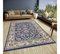 HANSE Home Reni Tapis Oriental Classique tissé serré avec Ornements et Motifs Floraux à Poils Courts et Doux, pour Chambre à Coucher, Salle à Manger, Salon, Couloir - Bleu crème, 80 x 120 cm