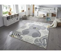 HANSE Home Tapis de Chambre d'enfant Koala - pour garçon et Fille - Tapis de Jeu à Poils Courts Moderne avec cœurs - Motif Koala - Poils Doux - Facile d'entretien - Crème Moutarde - 80 x 150 cm