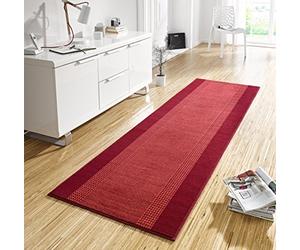 HANSE Home Tapis de Couloir - 80 x 200 cm - Tapis Doux à Poils Courts - Design Moderne - pour Couloir, Chambre à Coucher, Chambre d'enfant, Salle de Bain, Salon, Cuisine - Rouge