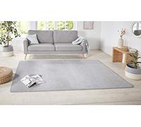HANSE Home Tapis de Couloir Nasty Doux (67 x 120 cm, 100% polypropylène, Facile d'entretien, Compatible avec Chauffage au Sol), argenté uni 67 x 120 cm