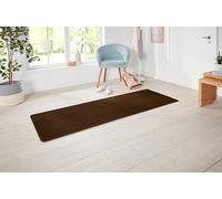 HANSE Home Tapis de Couloir Nasty Doux (80 x 300 cm, 100% polypropylène, Facile d'entretien, Compatible avec Chauffage au Sol), Marron uni 80 x 300 cm