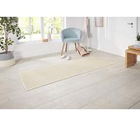 HANSE Home Tapis de Couloir Nasty Doux (80 x 300 cm, 100% polypropylène, Facile d'entretien, Compatible avec Chauffage au Sol), Couleur crème Unie, 80 x 300 cm