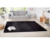 Hanse Home Tapis de couloir rond NASTY (doux, 100 % polypropylène, facile d'entretien, maillage adapté au chauffage au sol, disponible en différentes tailles et couleurs, Polypropylène, Noir , 160 x 240 cm
