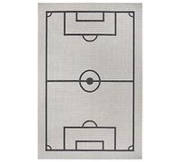 Hanse Home Tapis de Terrain de Football pour Enfant, tissé à Plat, Couleur : crème/Noir, Dimensions : 120 x 170 cm