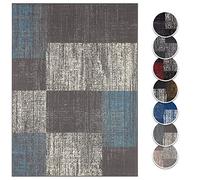 HANSE Home Tapis Design à Poils Courts - Bloc à Carreaux chiné - Motif géométrique - pour Chambre à Coucher, salon, Chambre d'enfant, Bureau - Bleu Clair/Gris, 80 x 150 cm