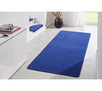 HANSE Home Tapis d'intérieur Fancy - Tapis de Salon uni Moderne en Velours pour Salle à Manger, Salon, Chambre d'enfant, Couloir, Chambre à Coucher, Cuisine - Bleu, 80 x 300 cm