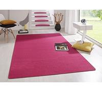 HANSE Home Tapis d'intérieur Fancy - Tapis de Salon uni Moderne en Velours pour Salle à Manger, Salon, Chambre d'enfant, Couloir, Chambre à Coucher, Cuisine - Rose, 80 x 150 cm
