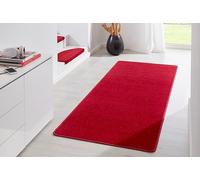 HANSE Home Tapis d'intérieur Fancy - Tapis de Salon uni Moderne en Velours pour Salle à Manger, Salon, Chambre d'enfant, Couloir, Chambre à Coucher, Cuisine - Rouge - 80 x 200 cm