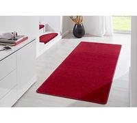 HANSE Home Tapis d'intérieur Fancy - Tapis de Salon uni Moderne en Velours pour Salle à Manger, Salon, Chambre d'enfant, Couloir, Chambre à Coucher, Cuisine - Rouge - 80 x 300 cm