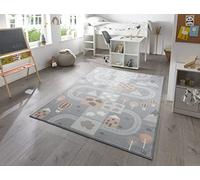 HANSE Home Tapis pour Chambre d'enfant - Tapis de Jeu Moderne - Motif Route de Jeu - Poils Doux - Facile d'entretien - Souris Flamant Rose - 120 x 170 cm