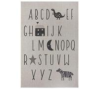 HANSE Home Tapis pour Enfant ABC Alphabet - Couleur : crème/Noir - Dimensions : 80 x 150 cm