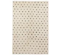 HANSE Home Tapis Shaggy à Poils Longs, crème, Noir, Doux, Motif à Pois, géométrique, pour salon, Chambre, Cuisine, couloir, Design Moderne, 80 x 150 cm
