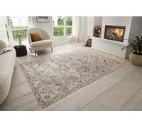 Hanse Home Tapis Vintage Sable - Tapis Oriental à Poils Courts - Doux - pour Chambre à Coucher, Salle à Manger, Salon, Couloir, Cuisine - Gris crème, 160 x 235 cm