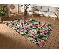 HANSE Home Tropical Feeling Tapis d'intérieur et d'extérieur - Tissé plat - Motif floral - Certifié Öko-Tex - Résistant aux intempéries et aux UV - Pour balcon, terrasse, jardin, salon - Multicolore -
