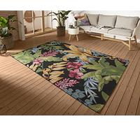 HANSE Home Tropical Flowers - Tapis d'intérieur et d'extérieur - Tissage Plat - Design Floral - Certifié Öko-Tex - Résistant aux intempéries et aux UV - pour Balcon, terrasse, Jardin - Multicolore -