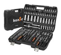 hanSe Jeu de clés à douille 171 pièces Boîte à cliquet Boîte à outils 3 cliquet réversible 1/4", 3/8" et 1/2" avec dispositif de changement rapide.