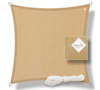 hanSe Voile d'ombrage carré, 2 x 2 m, en tissu PEHD résistant aux intempéries, avec protection UV et protection solaire, pour jardin, balcon et terrasse