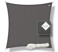 hanSe Voile d'ombrage carré, 2 x 2 m, en tissu polyéthylène haute densité, résistant aux intempéries, avec protection UV et protection solaire, pour jardin, balcon et terrasse