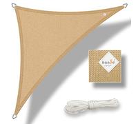 hanSe Voile d'ombrage Triangulaire, 3 x 3 x 3 m, en Tissu PEHD, résistant aux intempéries, avec Protection UV et Protection Solaire, pour Jardin, Balcon et terrasse