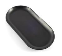 Hanseküche Assiette de service rectangulaire en faïence - Noir mat - Assiette à mezze carrée - Assiette de service lavable au lave-vaisselle (plateau de service)