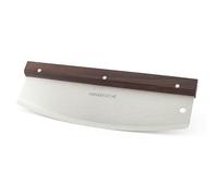Hanseküche Coupe-pizza - Lame en acier inoxydable de 32 cm - Poignée élégante en bois d'acacia, couteau à pizza, couteau à pizza avec couvercle de lame