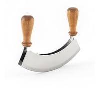 Hanseküche - Couteau à herbes, hachoir à double tranchant - 17,5 cm - Acier spécial - Lames de cuisine pour hacher finement, hacher finement et couper les herbes (couteau à hacher)