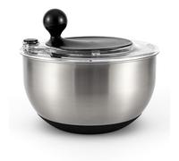 Hanseküche Essoreuse à Salade INOX Professionnelle - Saladier 3-en-1 pour Essorer, Servir et Conserver, Grande Capacité 4,5L, sans BPA, Compatible Lave-Vaisselle, Ø 24,5 x 19 cm