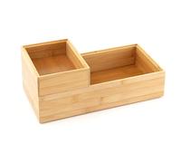 Hanseküche Lot de 2 boîtes de rangement en bambou - Boîtes de rangement en bois - Boîtes pour tiroirs - Rangement organisationnel - Caisses empilables