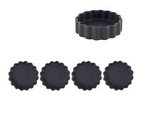 Hanseküche Lot de 4 assiettes de présentation en grès porcellanique, rectangulaires, noires mates, assiettes de présentation rectangulaires, lavables au lave-vaisselle (ensemble rond)