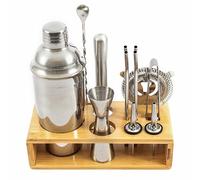 Hanseküche Set à cocktail - 825 ml Boston Shaker en acier inoxydable, facile à ouvrir et sans coincer, shaker à cocktail professionnel avec support, idéal pour les barmans et les amateurs de cocktails