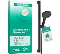 hansgrohe 24600670 Raindance Alive Select S Brauseset 125 3jet EcoSmart mit Brausestange Unica E Puro 65 cm und Easy Slide Brausehalter Kit de Douche, Noir Mat