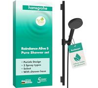 hansgrohe 24602670 Raindance Alive Select S Brauseset 125 3jet EcoSmart mit Brausestange Unica S Puro 65 cm Kit de Douche, Noir Mat