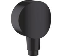 hansgrohe FixFit raccord mural S avec clapet anti-retour et coude de raccordement en plastique, chrome, 26453670, Couleur: noir mat