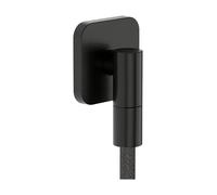 hansgrohe 28884340 FixFit Fine Q Wandanschluss mit Rückflussverhinderer Raccordement Mural, Noir chromé brossé