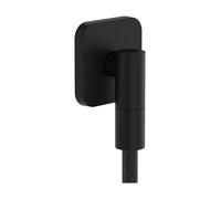 hansgrohe 28884670 FixFit Fine Q Wandanschluss mit Rückflussverhinderer Raccordement Mural, Noir Mat