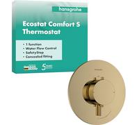 hansgrohe Ecostat Comfort S thermostat encastré pour 1 consommateur, 33714990, Couleur: Optique en or poli