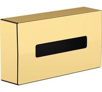 Hansgrohe 41774990 AddStoris Papierrollenhalter mit Deckel Mattweiß Porte-Rouleau de Papier, Aspect doré Poli