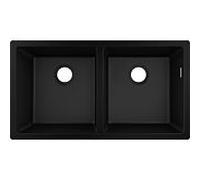 hansgrohe 43434170 820 x 450 mm, 2 cuves principales, noir graphite