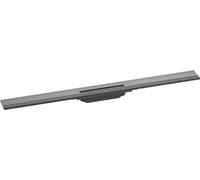 hansgrohe 56052340 RainDrain Flex Kit de Finition pour caniveau de Douche 900 ° -Peut être Raccourci pour Montage Mural prêt à l'emploi, Noir chromé brossé, 90 cm