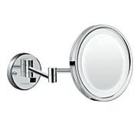 Hansgrohe Logis Universal miroir de rasage, avec Ã©clairage LED, inclinable, pivotant, D 188mm, chromÃ©, 73570000 - 73570000