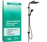 hansgrohe Activera Q 28757670 Système de douche économe en eau (EcoSmart) sans robinet, douche à effet pluie (290 x 180 mm) avec inverseur, douchette à main, tuyau, barre de douche et pommeau rond