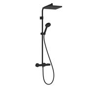 hansgrohe Activera Q Showerpipe 290/180 1jet, EcoSmart+, avec Ecostat Fine, 28749670, Couleur: noir mat