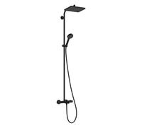 hansgrohe Activera Q Showerpipe 290/180 1jet, EcoSmart, avec thermostat de baignoire Ecostat Fine, 28753670, Couleur: noir mat