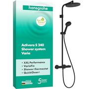 Système de douche hansgrohe Activera S 240 28083670 2000 Water-Saving Spray+ avec Ecostat Fine Varia, avec thermostat, EcoSmart+, 6 l/min, noir mat