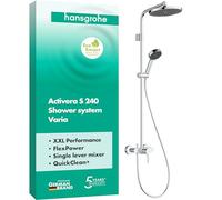 Système de douche Hansgrohe Activera S 240 28875000 1 jet économie d'eau avec mitigeur monocommande Varia, avec mitigeur monocommande Varia, chromé