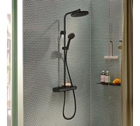 hansgrohe Activera S Showerpipe 240 1jet EcoSmart+ avec ShowerTablet Select 360 Varia, 28639670, Couleur: noir mat