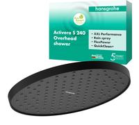 hansgrohe Activera S Douche de tête 240, 1 type de jet, EcoSmart, 28056670, Couleur: noir mat